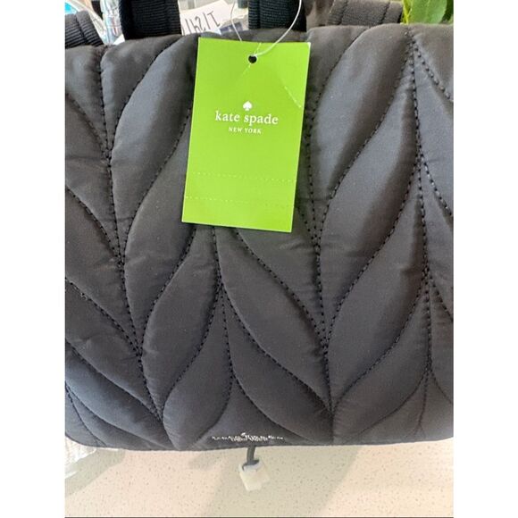 Kate spade LARGE Ellie flap black Backpack QUILT Brand New with tags main image 4